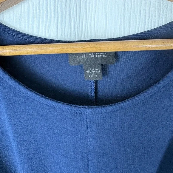 J. Jill Wearever Midnight Blue Midi Dress Women’s size Medium Petite - Picture 7 of 8